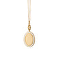 Oval Engravable 18K Gold Pendant Necklace with White Enamel
