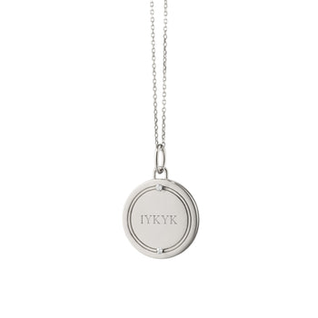 “IYKYK” Sterling Silver Round Pendant Necklace