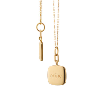 “mine” 18K Gold Domed Cushion Pendant Necklace