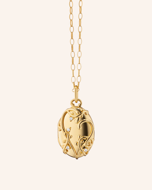 The “Wisteria” Locket in 18K Gold with Diamonds