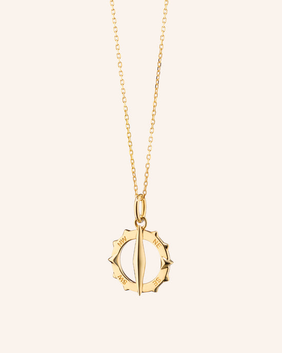 Small Points North Compass in 18K Yellow Gold