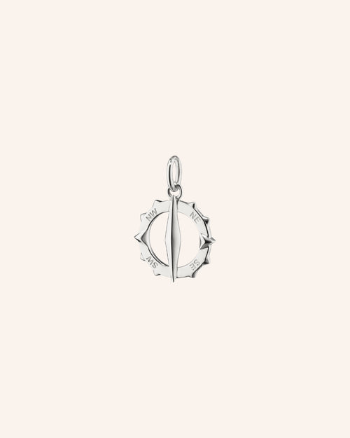 Small Points North Compass in Sterling Silver