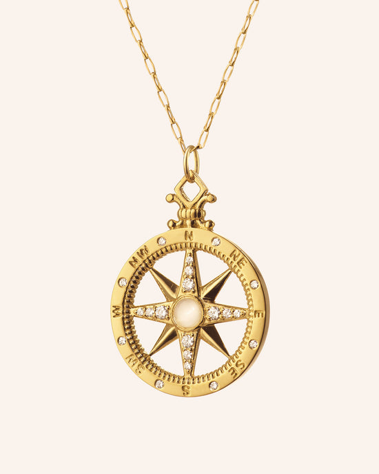 Adventure Compass Charm with Diamonds