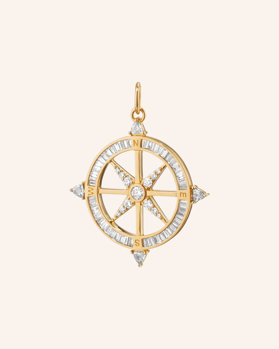 Adventure Diamond Compass Charm