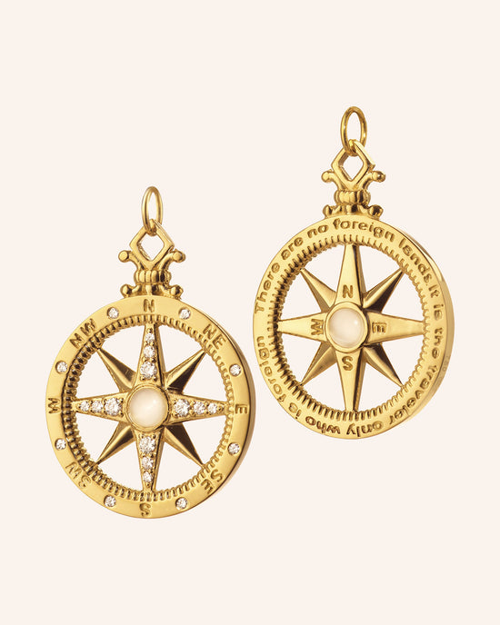 Adventure Compass Charm with Diamonds