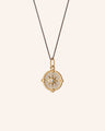 Mini Pave Diamond Compass Necklace