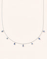 Points of Light Necklace with Blue Sapphires in Sterling Silver