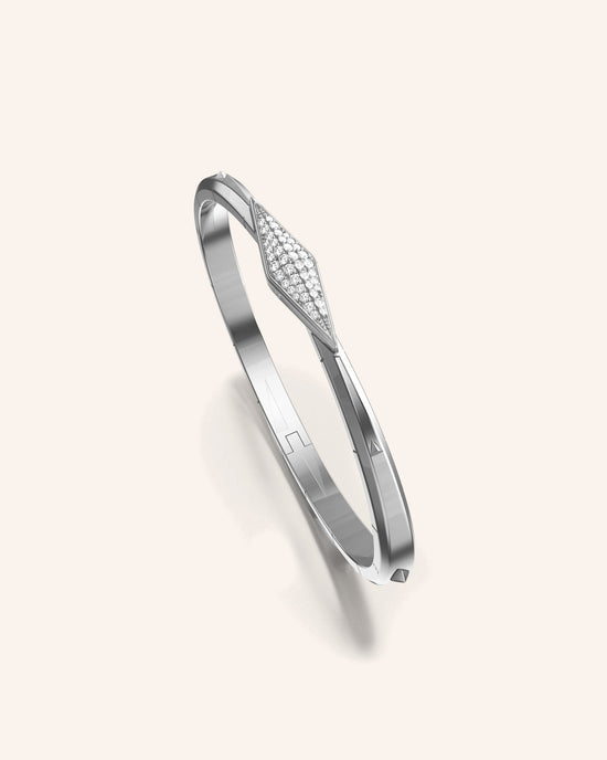 Points North Sterling Silver Cuff with Pavé Sapphire Clasp