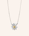 "He Loves Me" Two-Tone Daisy Charm Necklace