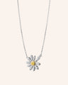 "He Loves Me" Two-Tone Daisy Charm Necklace