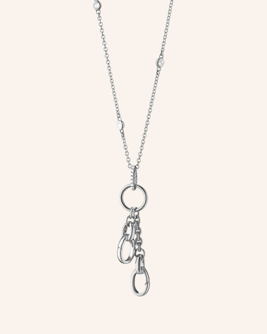 18" “Design Your Own” Small Charm Chain Necklace with Sapphires, 2 Charm Stations