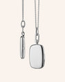 Slim Rectangle "Dee" Sterling Silver Engraved Locket Necklace