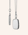 Slim Rectangle "Dee" Sterling Silver Engraved Locket Necklace