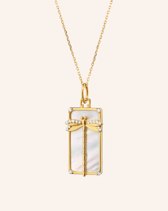 Mother of Pearl Dragonfly Medallion