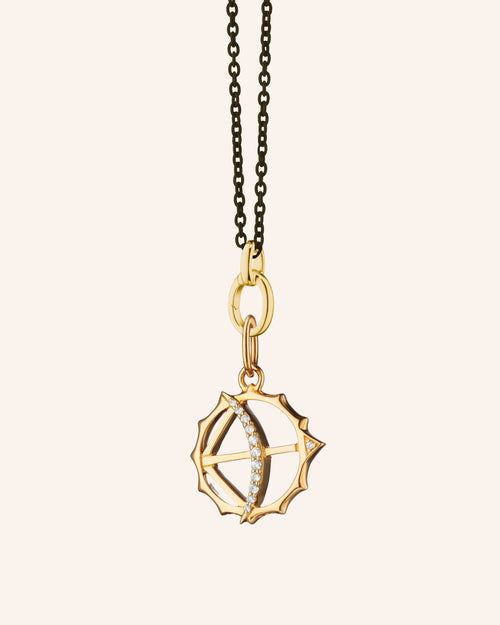 Mini "Strength" Apollo Charm with 20" "Design Your Own" Black Steel Necklace