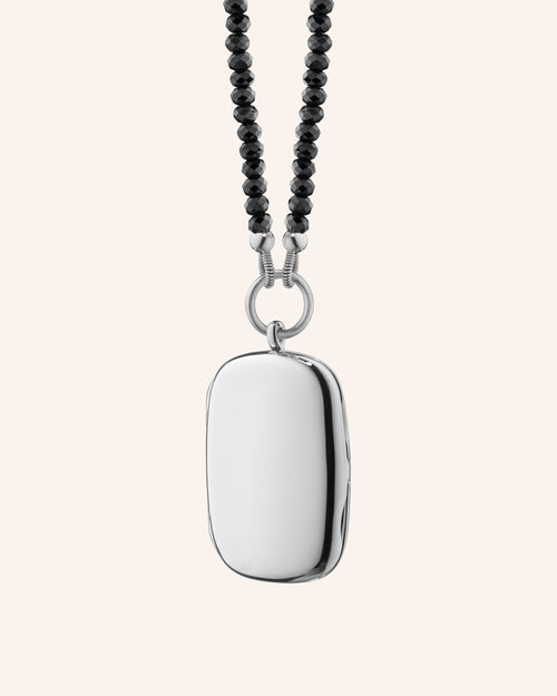 The "Jane" Locket on Black Spinel Necklace