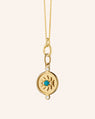 Mini "Protect" Evil Eye Charm with 20" "Design Your Own" 18K Gold Necklace
