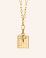"She is Fierce" with 22" "Design Your Own" Large Link 18K Gold Necklace
