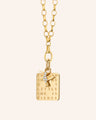 "She is Fierce" with 22" "Design Your Own" Large Link 18K Gold Necklace