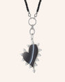 Large Agate "Love" Heart with 18" "Design Your Own" Black Spinel Necklace