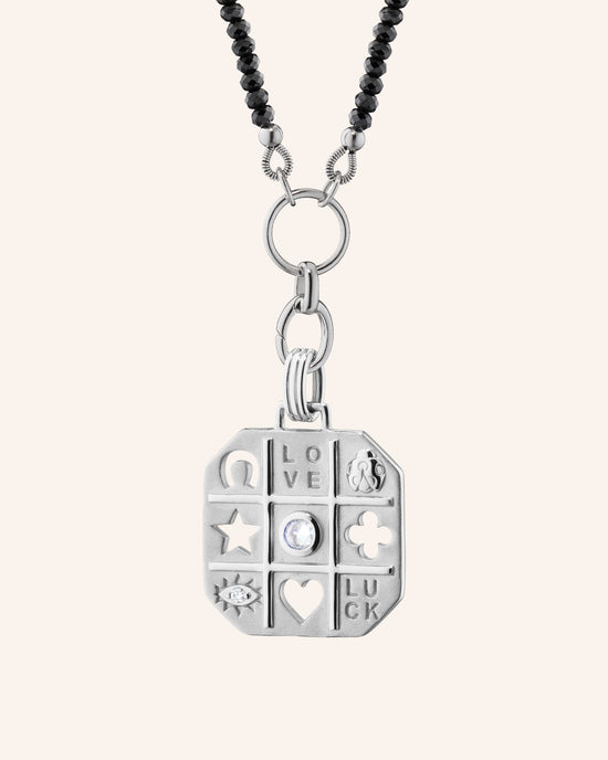 "Tokens of Luck" with 18" "Design Your Own" Black Spinel Necklace