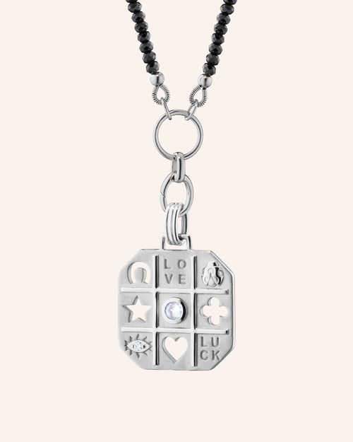 "Tokens of Luck" with 18" "Design Your Own" Black Spinel Necklace