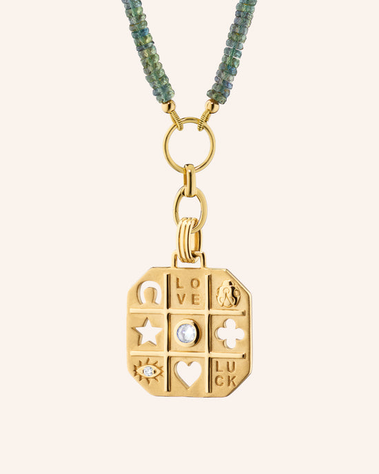 "Tokens of Luck" with 18" "Design Your Own" Green Sapphire Necklace