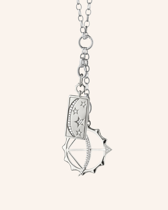 "Sun, Moon, and Stars" and "Strength" with 20" "Design Your Own" Large Sterling Silver Necklace