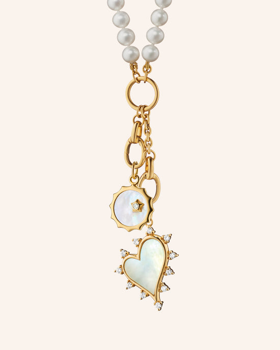 "Love" and "Happiness" with 18" "Design Your Own" Chain Necklace of Freshwater Pearls