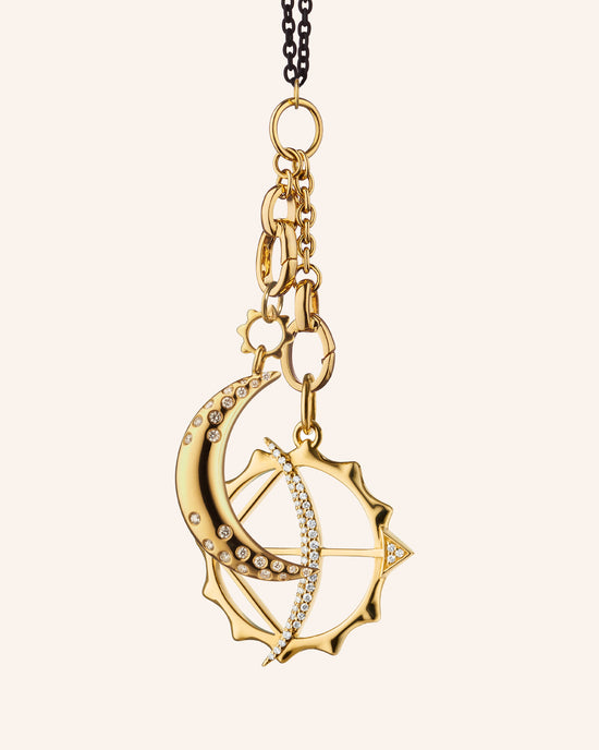 "Dream" Moon and "Apollo" Charm Necklace
