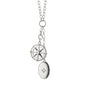 “Adventure” Compass with White Enamel and Four Midi Sapphire Locket Charm Necklace
