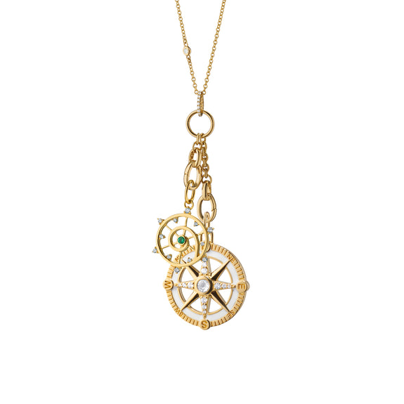 Compass Necklace 14K Yellow Gold 18