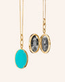 Elle Turquoise Stone Slim Locket Necklace