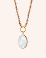 Elle Stone Slim 18K Yellow Gold Locket on Andalusite Necklace