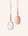 "Elle" Stone Slim 18K Rose Gold Locket Necklace