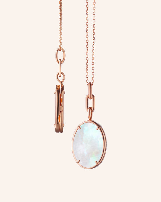 "Elle" Stone Slim Locket Necklace