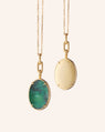 18k Gold "Elle" Locket with aventurine