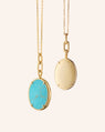 "Elle" Turquoise Stone Slim Locket Necklace