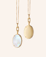 "Elle" Stone Slim 18K Yellow Gold Locket Necklace