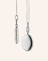 Slim "Eve" Sterling Silver Engraved Locket Necklace