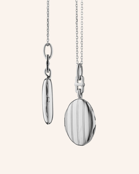 Slim Oval Pinstripe Eve Locket