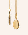 18K Yellow Gold Slim Oval Pinstripe Eve Locket