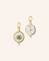 Mini Protect Evil Eye Medallion with Mother of Pearl, Turquoise, and Diamonds