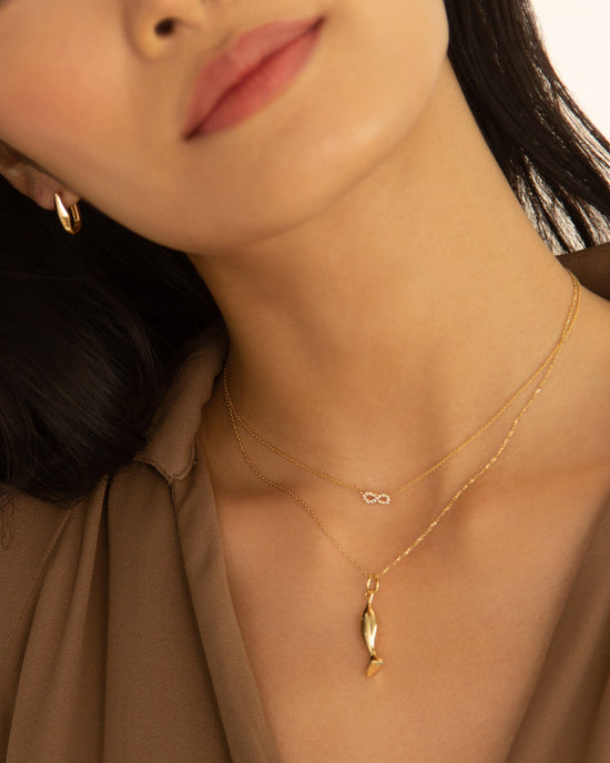 Mini “Perseverance” Fish Charm Necklace
