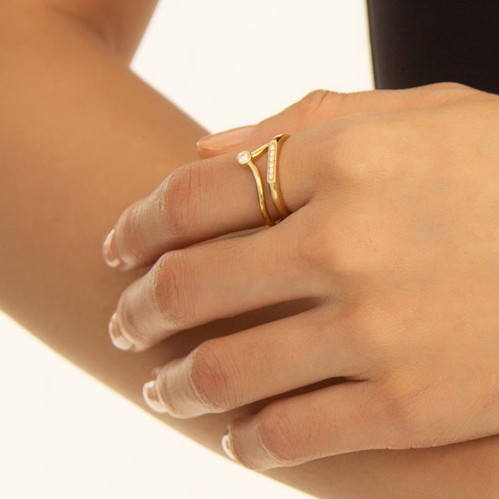 “I Love You More” and "One of a Kind" Diamond Stackable Rings