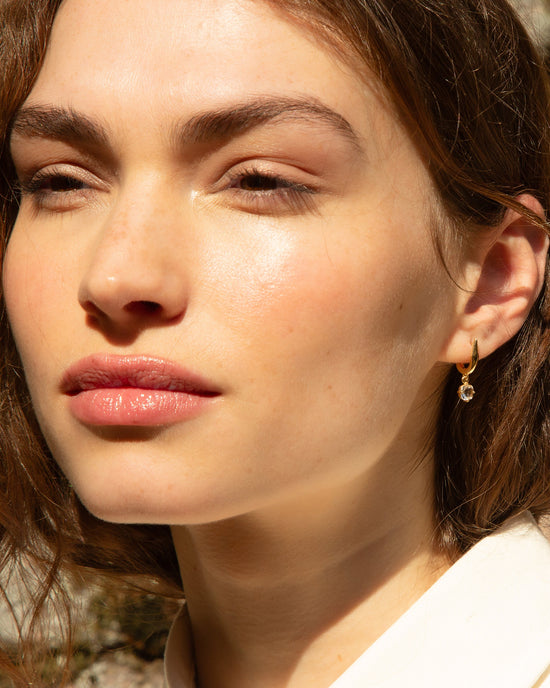18K Gold “Points North” Earring with Rock Crystal
