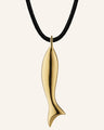 "Perseverance" Fish 18K Gold Necklace