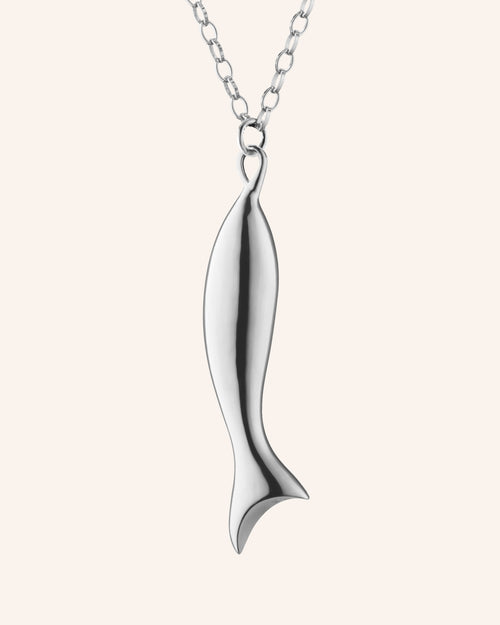 Perseverance  Fish Sterling Silver Necklace