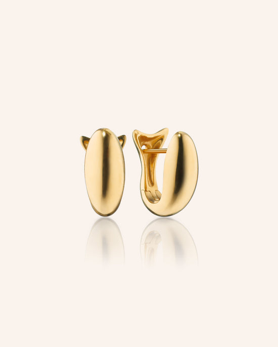 18K Gold Large Perseverance Huggie Earrings