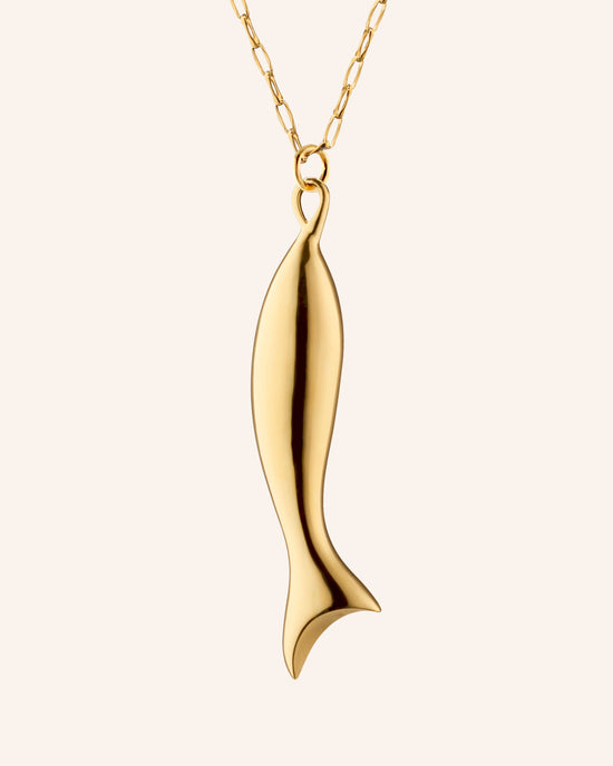 Fish "Perseverance" 18K Gold Charm Necklace